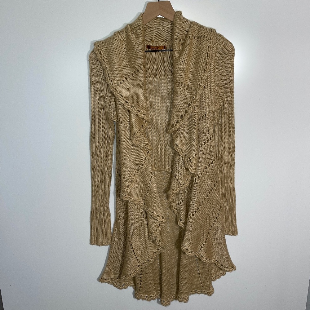 Belldini Open Waterfall Long Sleeve Cardigan Sweater Size Medium